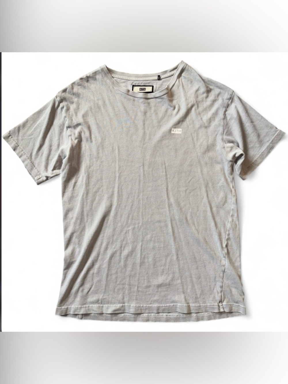 KITH LAX Distressed Tan Grey Graphic Tee Large